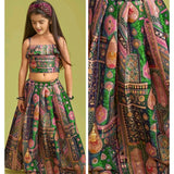 Beautiful Bandhej Printed Kids Lehenga