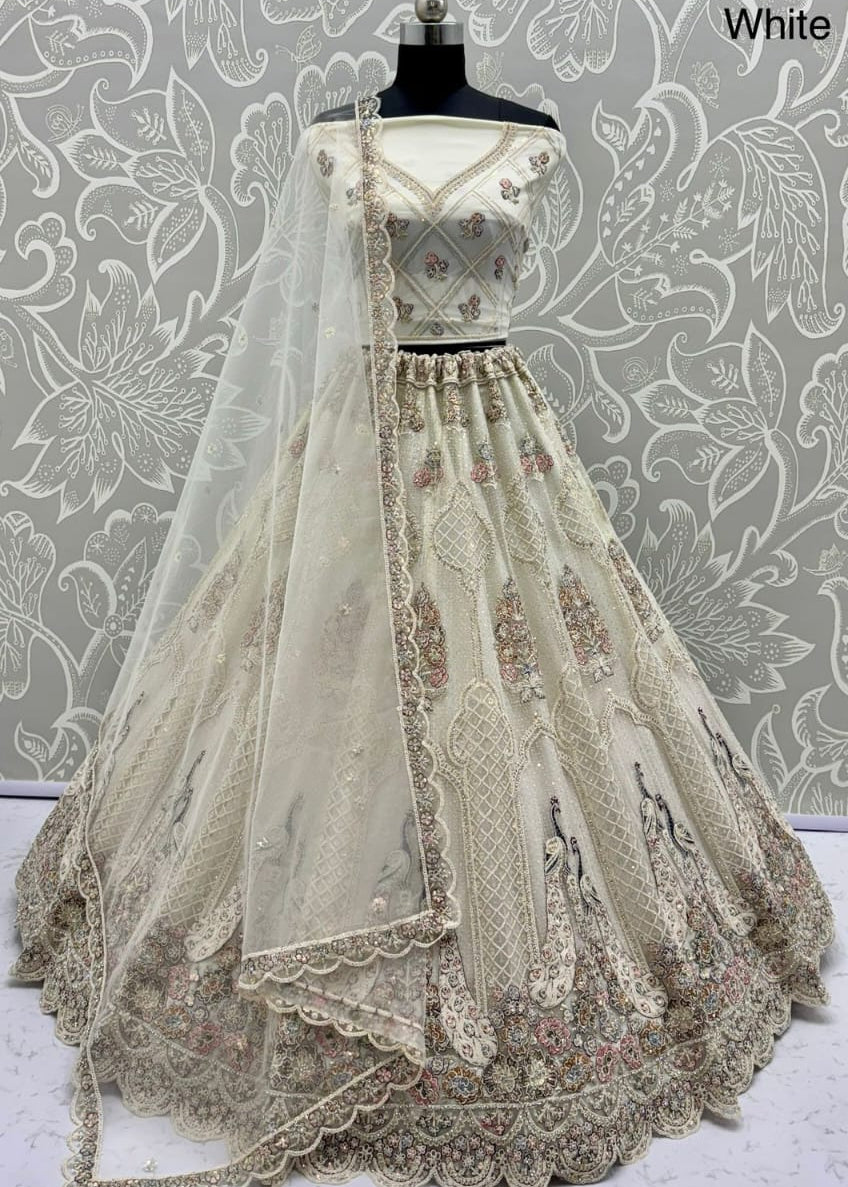 Majestic Heavy Peacock Embroidered Lehenga