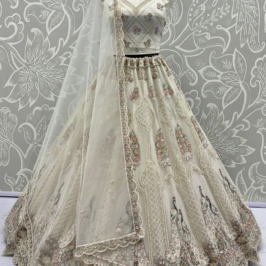 Majestic Heavy Peacock Embroidered Lehenga