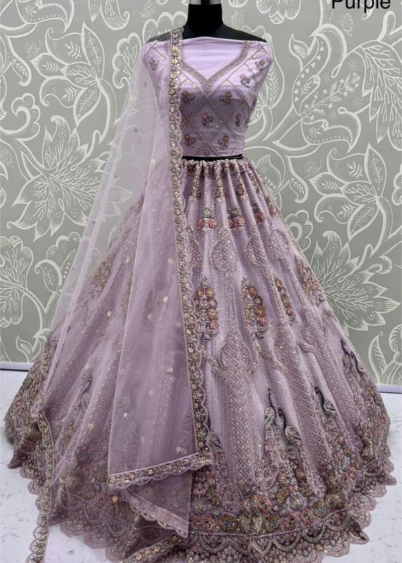 Majestic Heavy Peacock Embroidered Lehenga