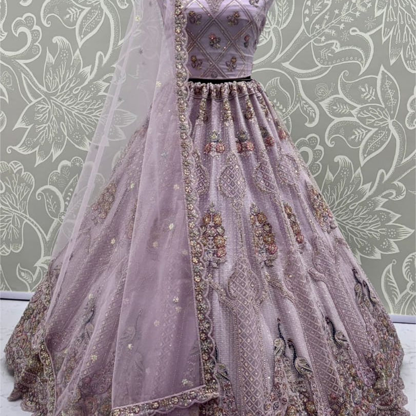 Majestic Heavy Peacock Embroidered Lehenga