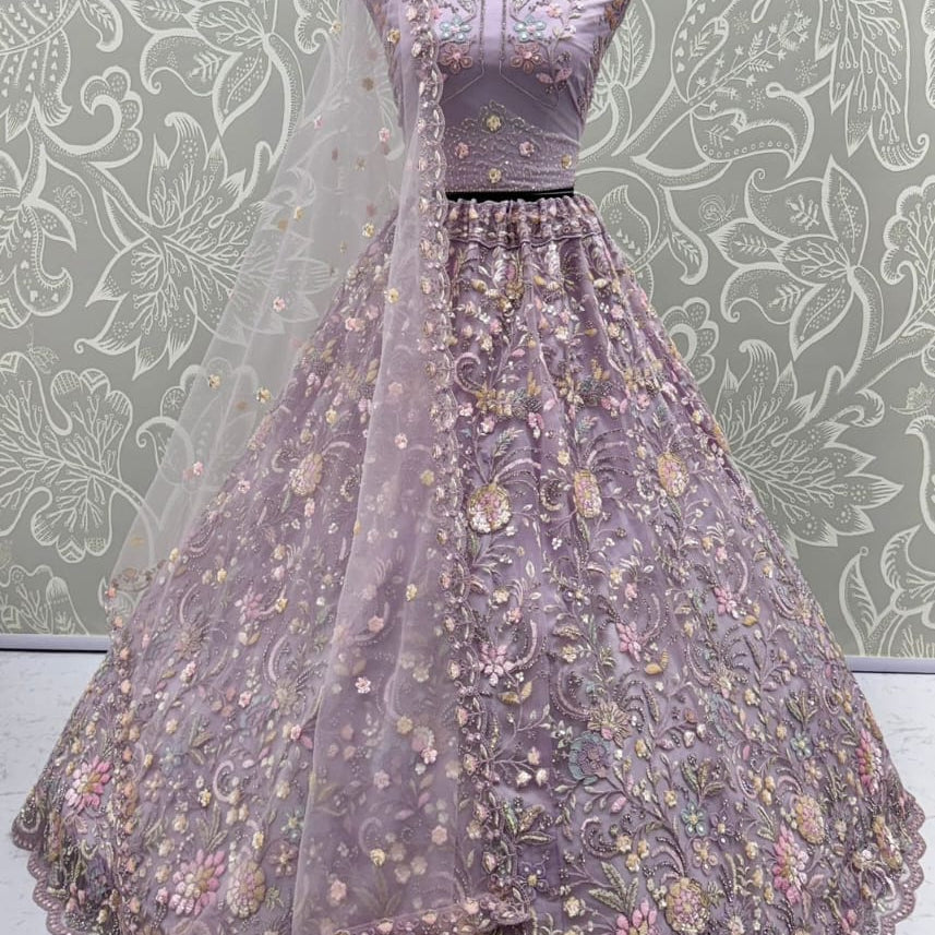 Incredible Embroidery Designer net Partywear Lehenga choli