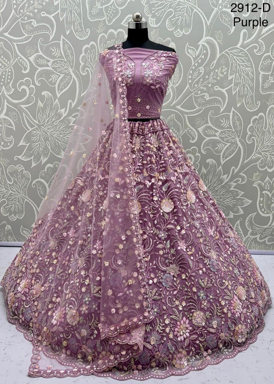 Incredible Embroidery Designer net Partywear Lehenga choli