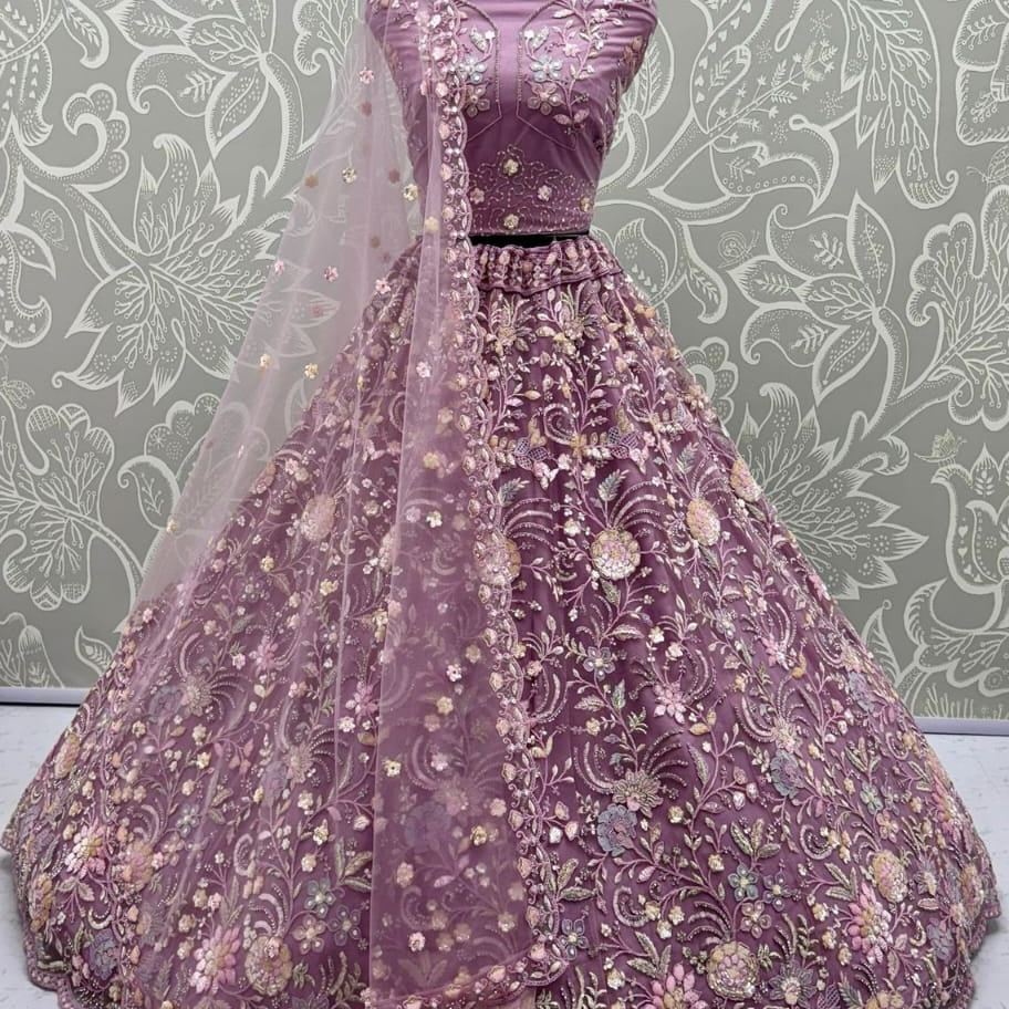 Incredible Embroidery Designer net Partywear Lehenga choli