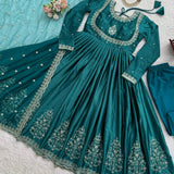 Charming  Satin Dark Green Suit