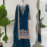 Pakistani Embroidered Straight Suit