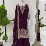 Pakistani Embroidered Straight Suit