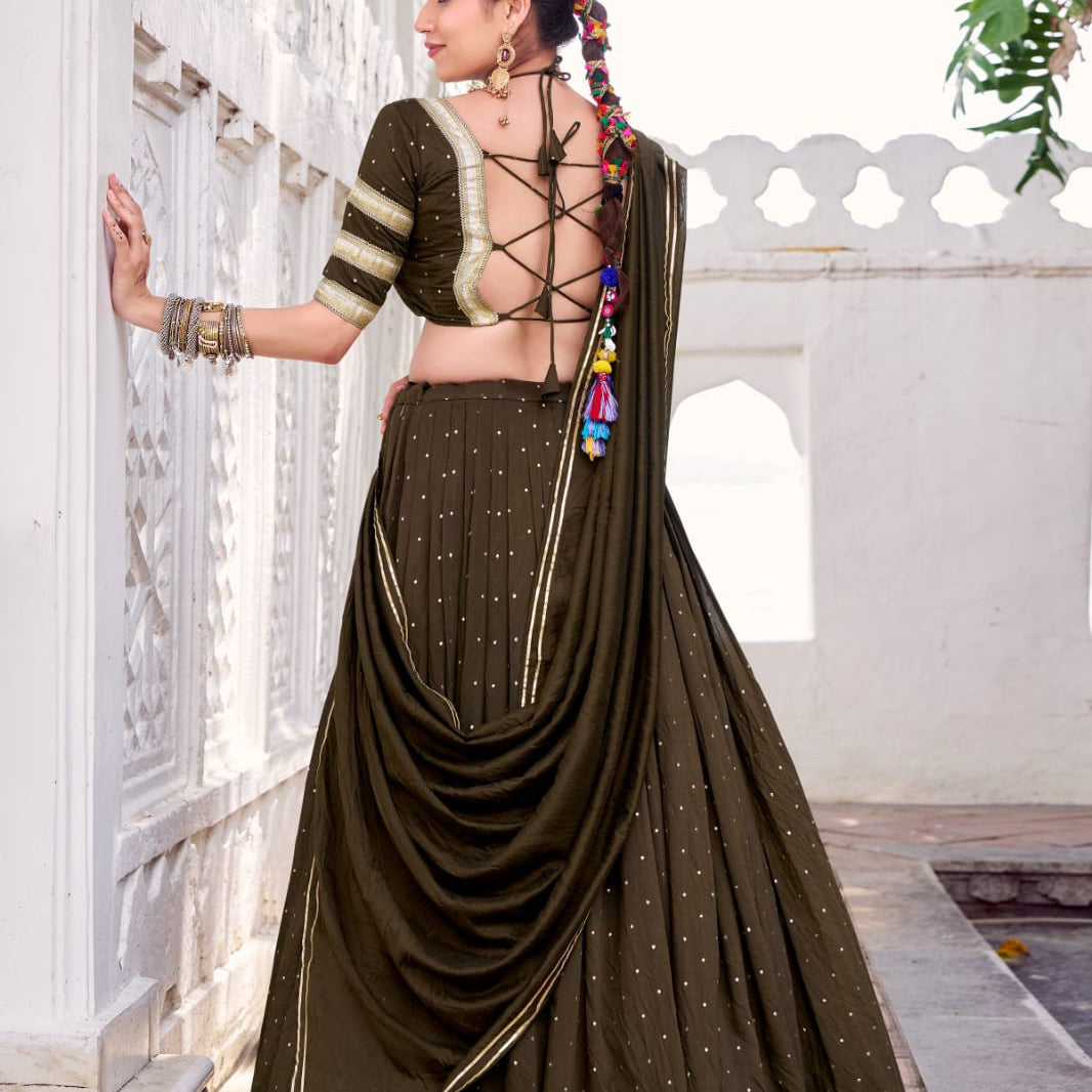 Traditional Chanderi Zari Weaving Lehenga