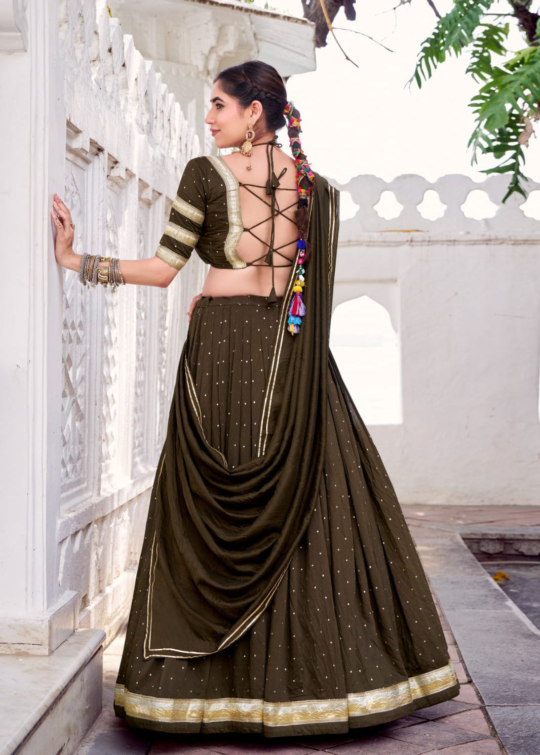 Traditional Chanderi Zari Weaving Lehenga
