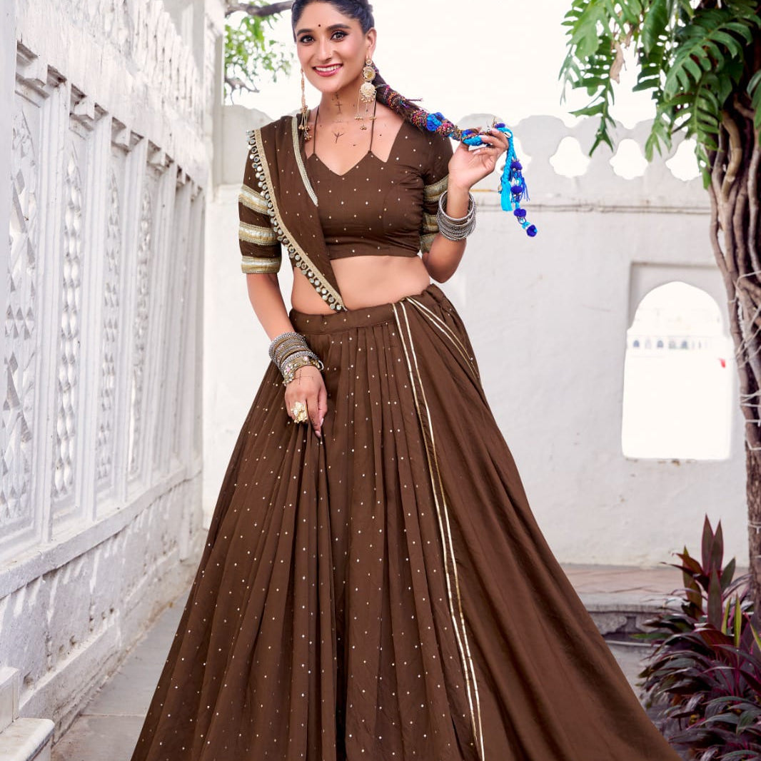Traditional Chanderi Zari Weaving Lehenga