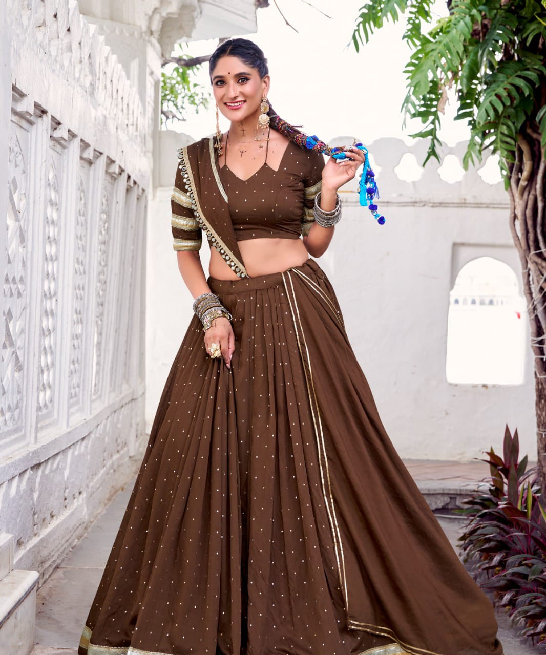 Traditional Chanderi Zari Weaving Lehenga