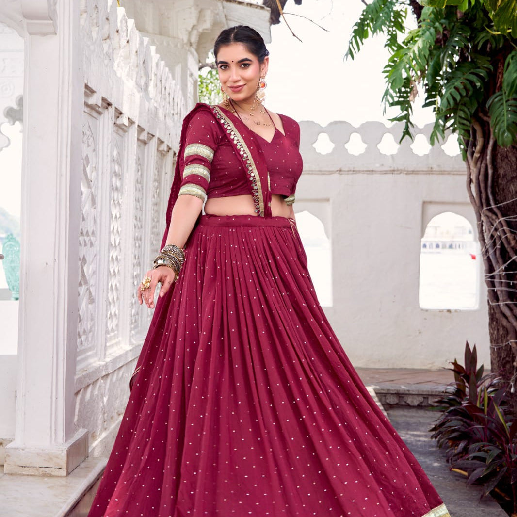 Traditional Chanderi Zari Weaving Lehenga