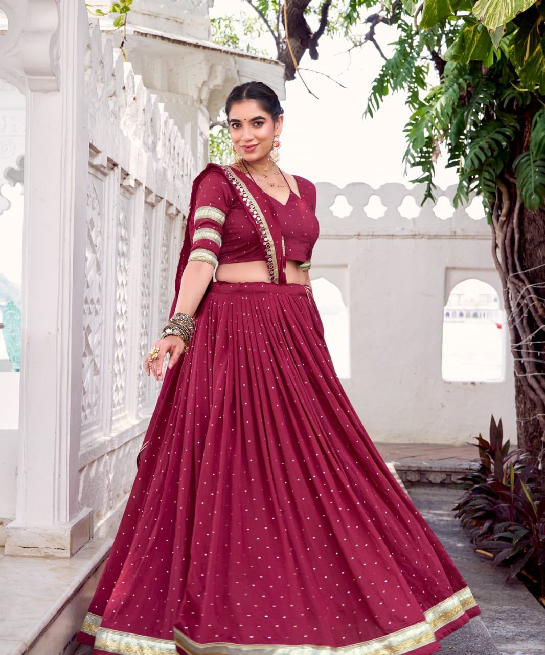 Traditional Chanderi Zari Weaving Lehenga