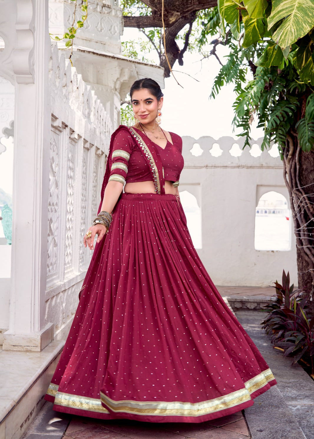 Traditional Chanderi Zari Weaving Lehenga