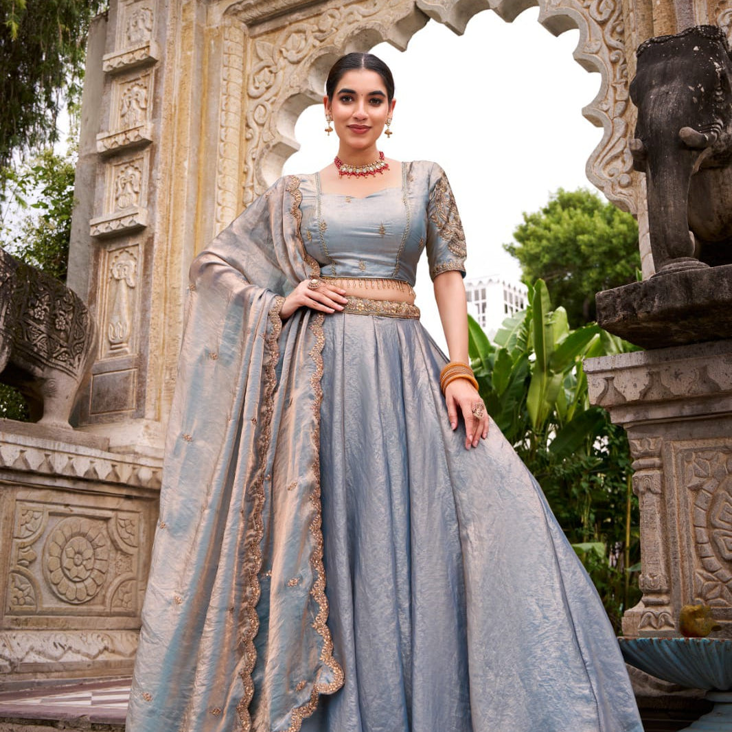 Dreamy Pastel Fandy Silk Lehenga
