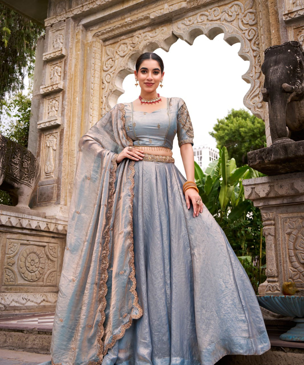 Dreamy Pastel Fandy Silk Lehenga
