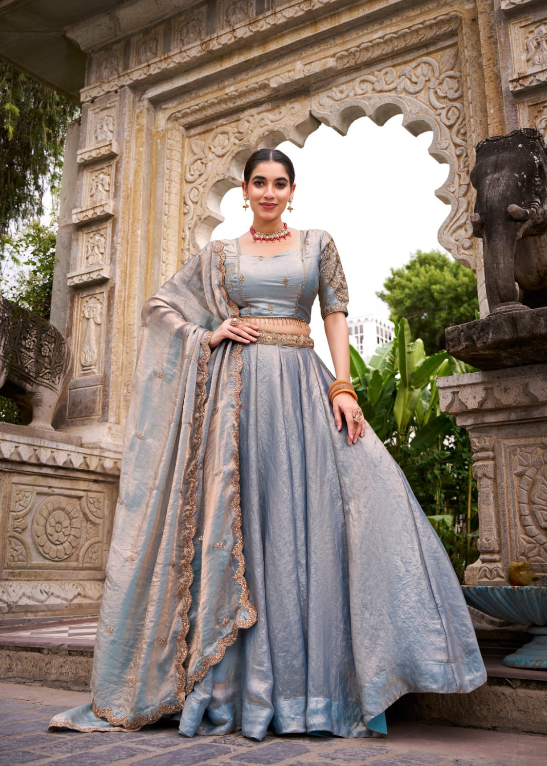 Dreamy Pastel Fandy Silk Lehenga