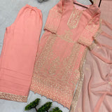 Exclusive Embroidered Straight Suit