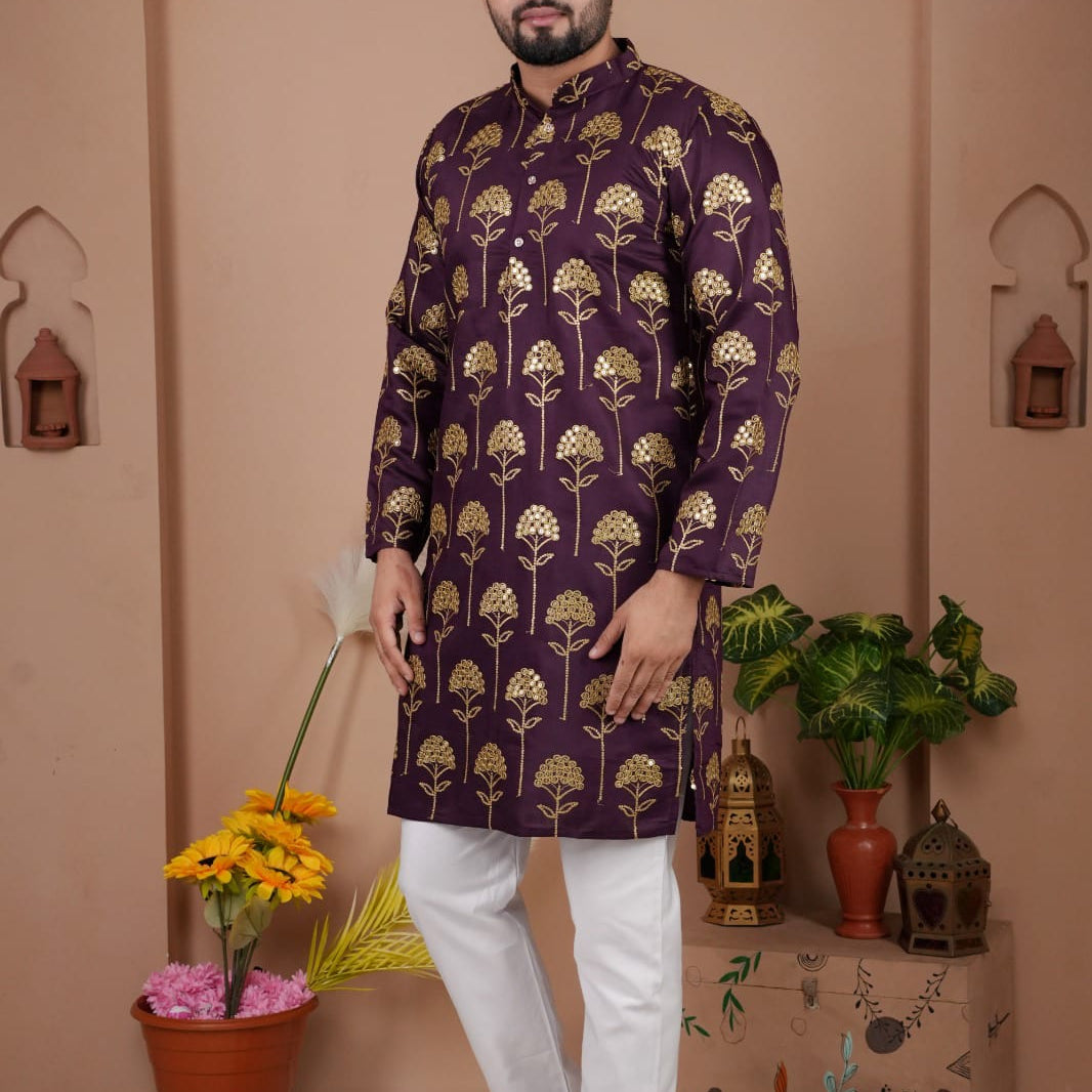 Men's Gadhval Silk Kurta Payjama