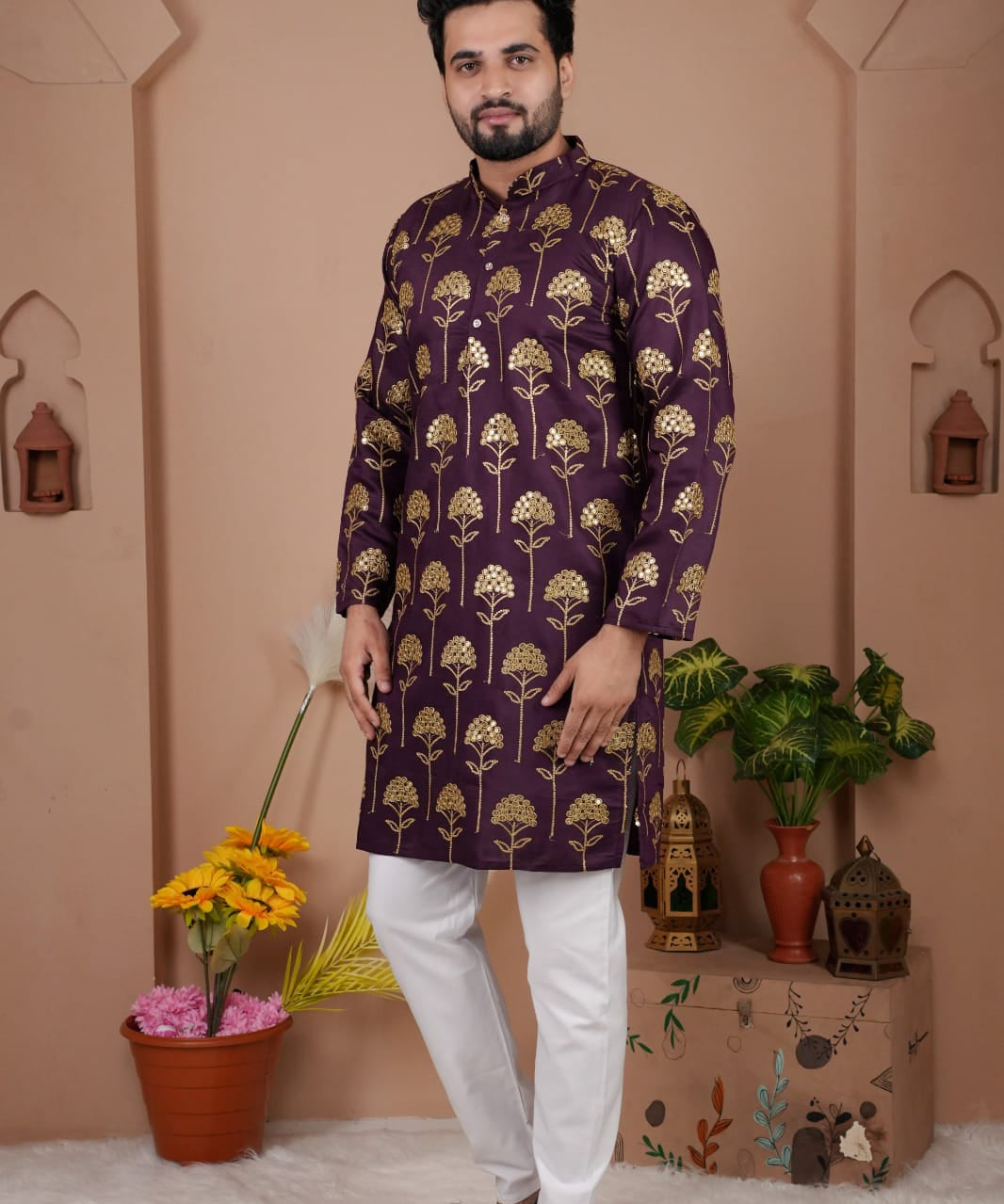 Men's Gadhval Silk Kurta Payjama
