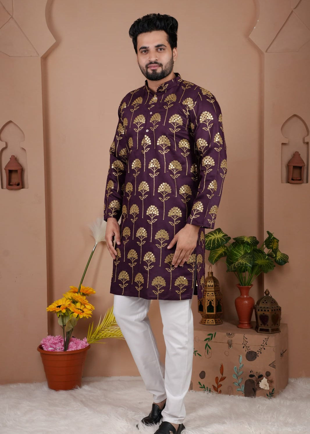 Men's Gadhval Silk Kurta Payjama