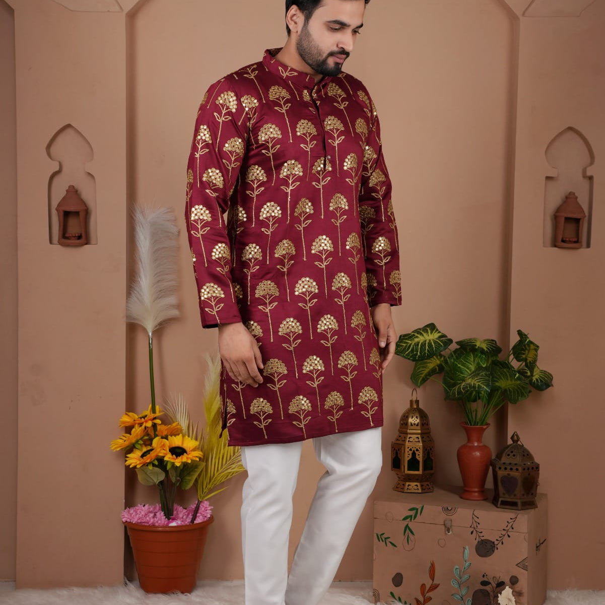 Men's Gadhval Silk Kurta Payjama