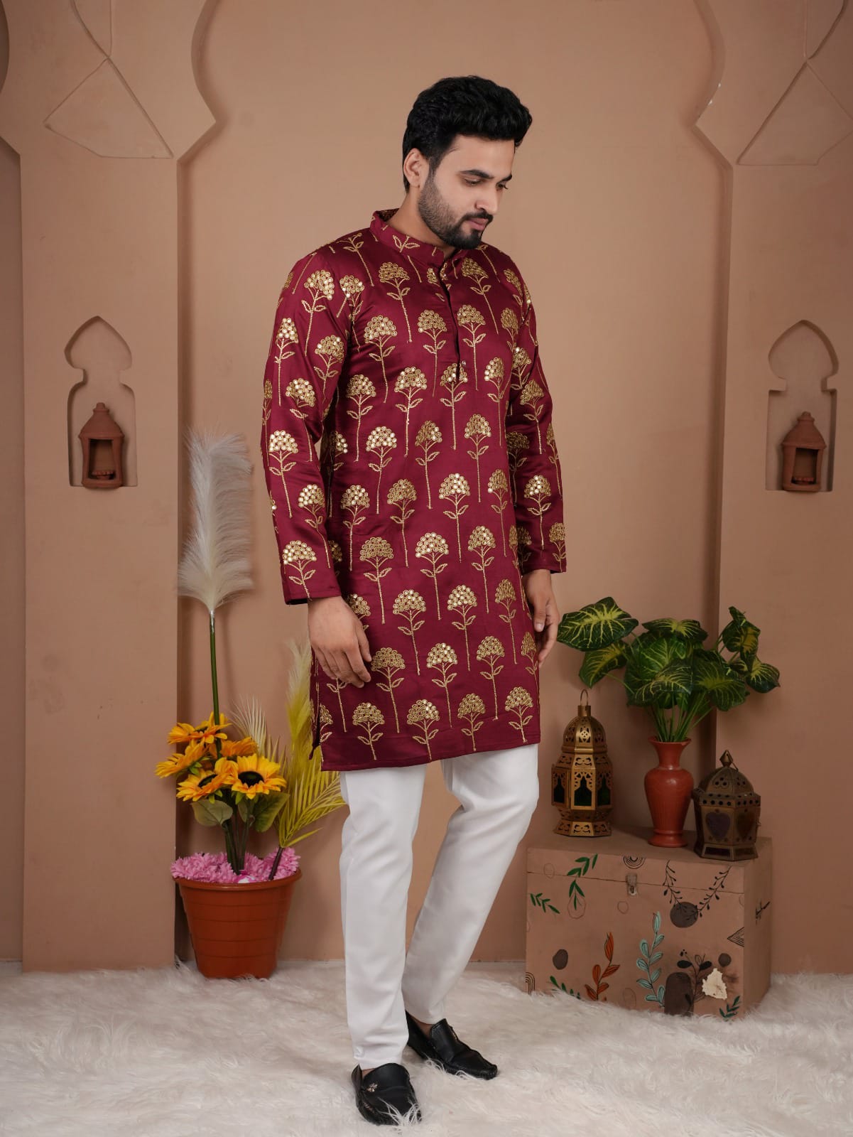 Men's Gadhval Silk Kurta Payjama