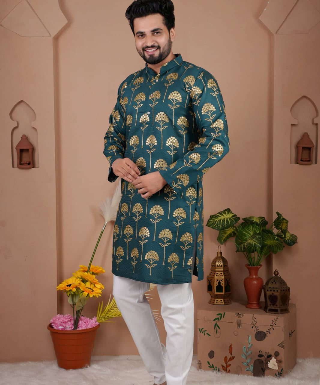 Men's Gadhval Silk Kurta Payjama