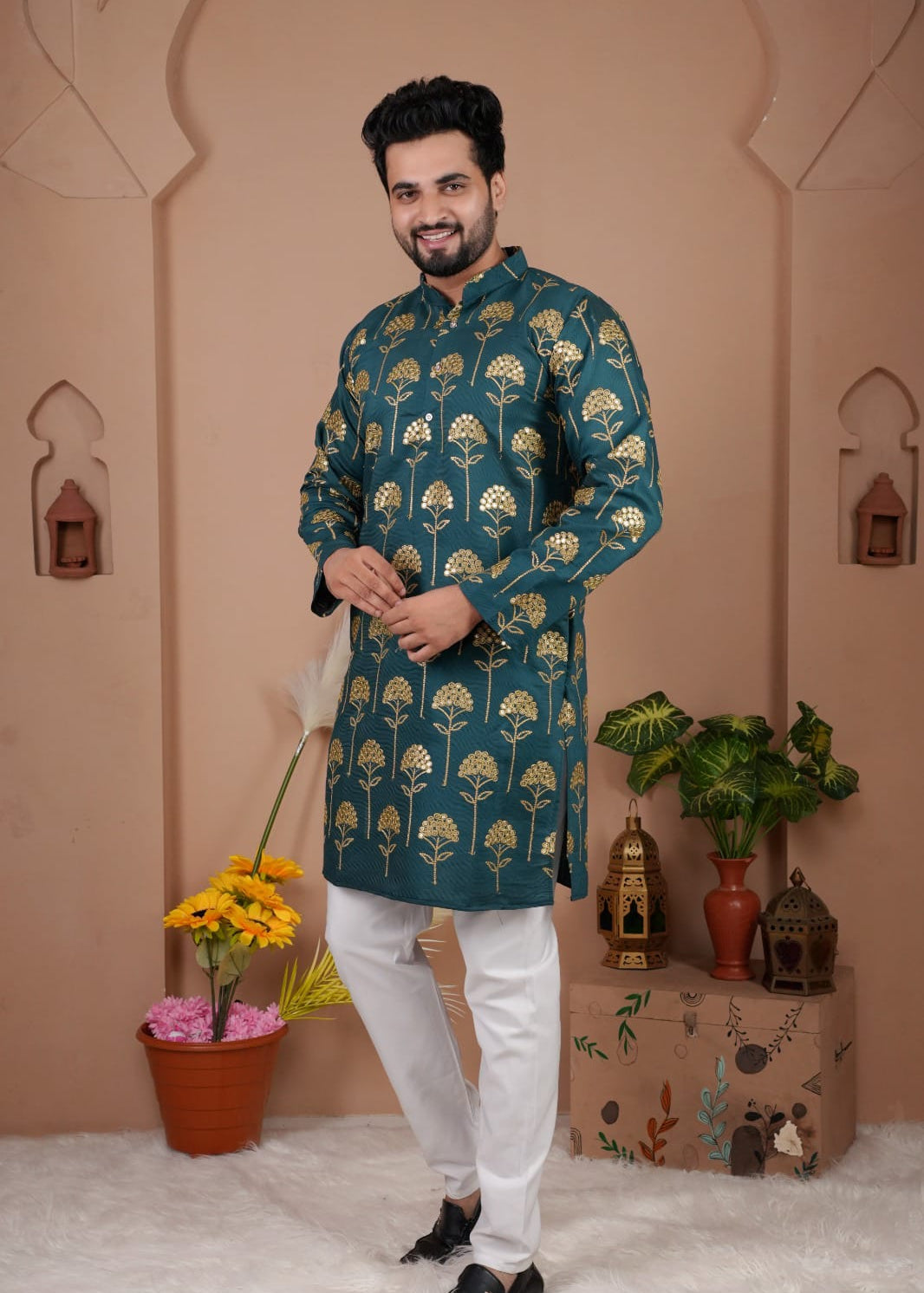 Men's Gadhval Silk Kurta Payjama