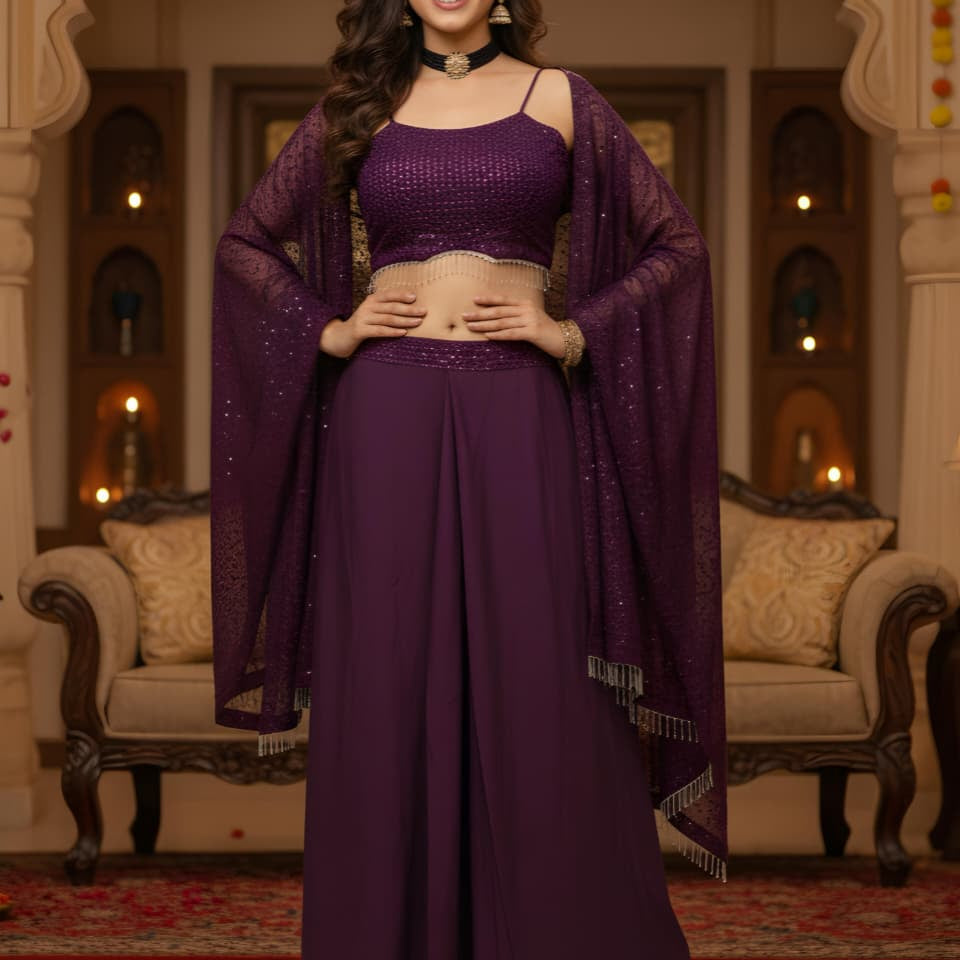 Elegant Stylish Shrug Lehenga Choli