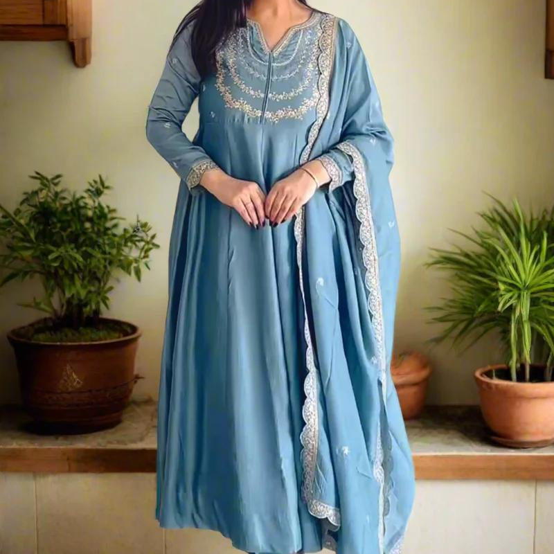 Tredny Designer Silk Anarkali Gown