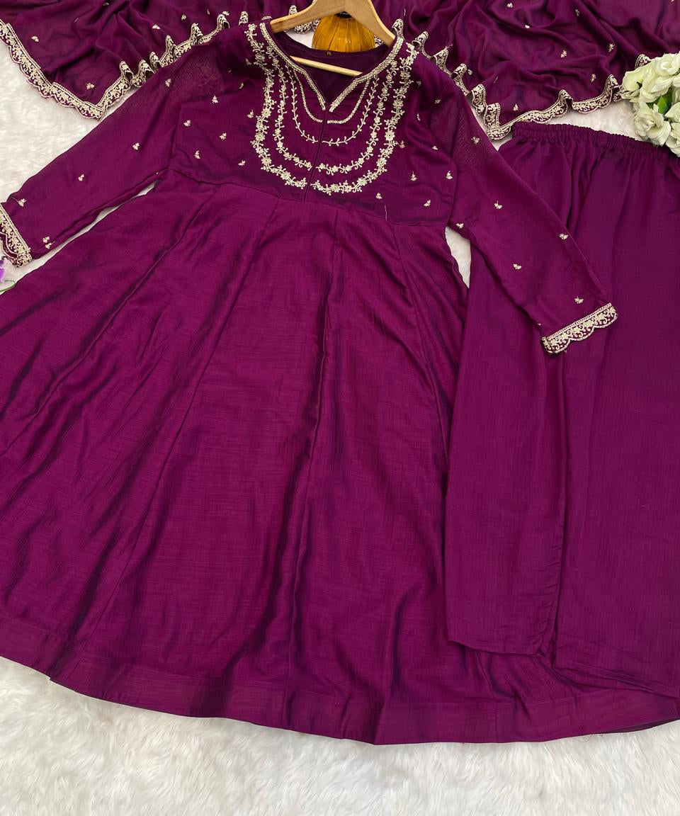 Tredny Designer Silk Anarkali Gown