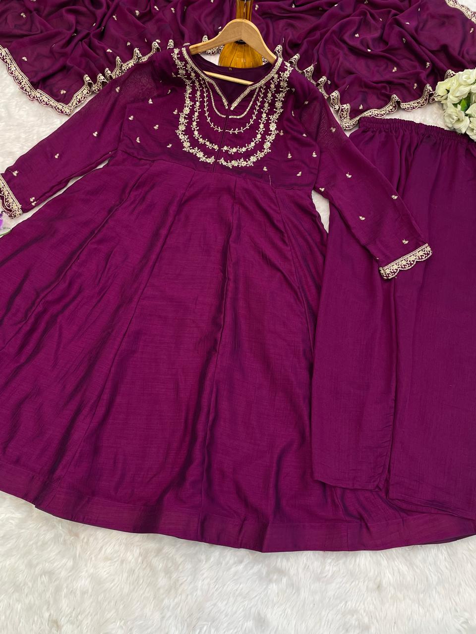 Tredny Designer Silk Anarkali Gown