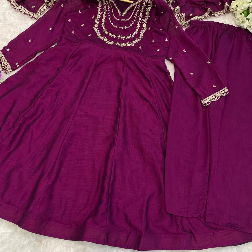 Tredny Designer Silk Anarkali Gown