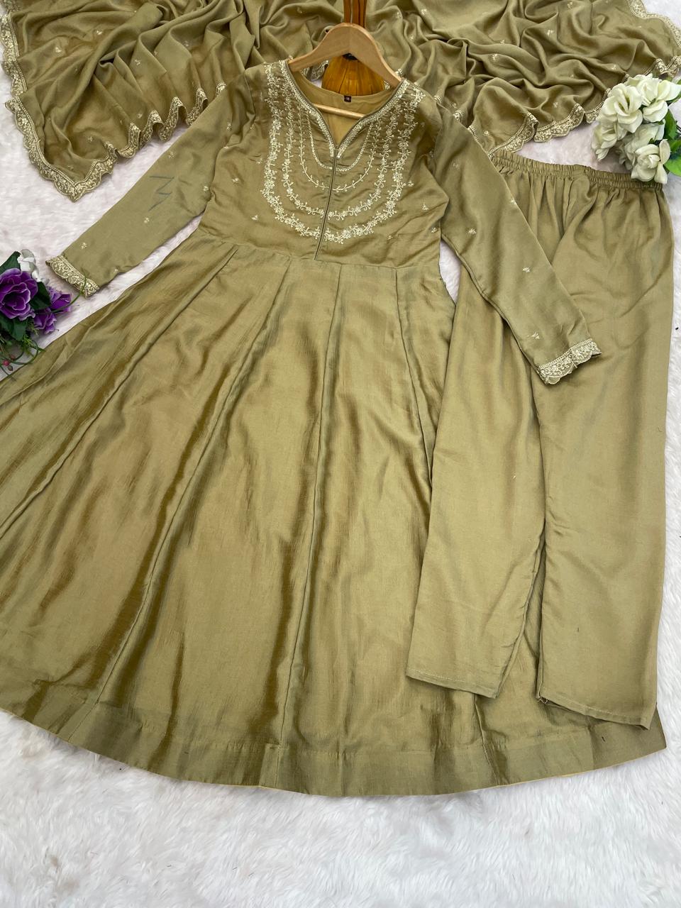 Tredny Designer Silk Anarkali Gown