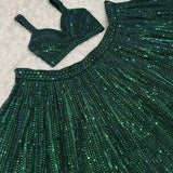 Dark Green Wedding Embroidered Lehenga