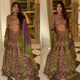 Olive Wedding Embroidered Lehenga