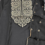 Black Designer Viscose Straight Kurta