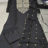 Black Designer Viscose Straight Kurta