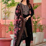Beautiful Black Rayon Straight Kurta