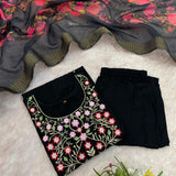 Beautiful Black Rayon Straight Kurta