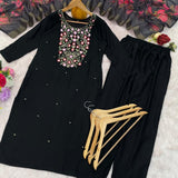 Beautiful Black Rayon Straight Kurta