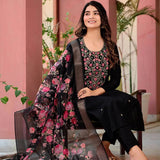 Beautiful Black Rayon Straight Kurta