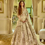 Creamy Wedding Embroidered Lehenga