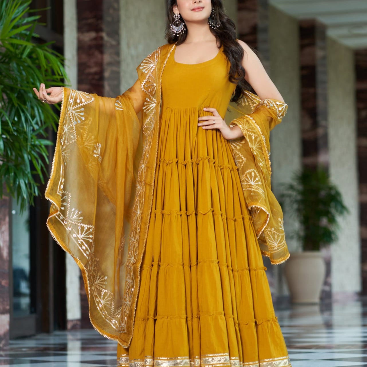 Lavish Ruffle Georgette Gown