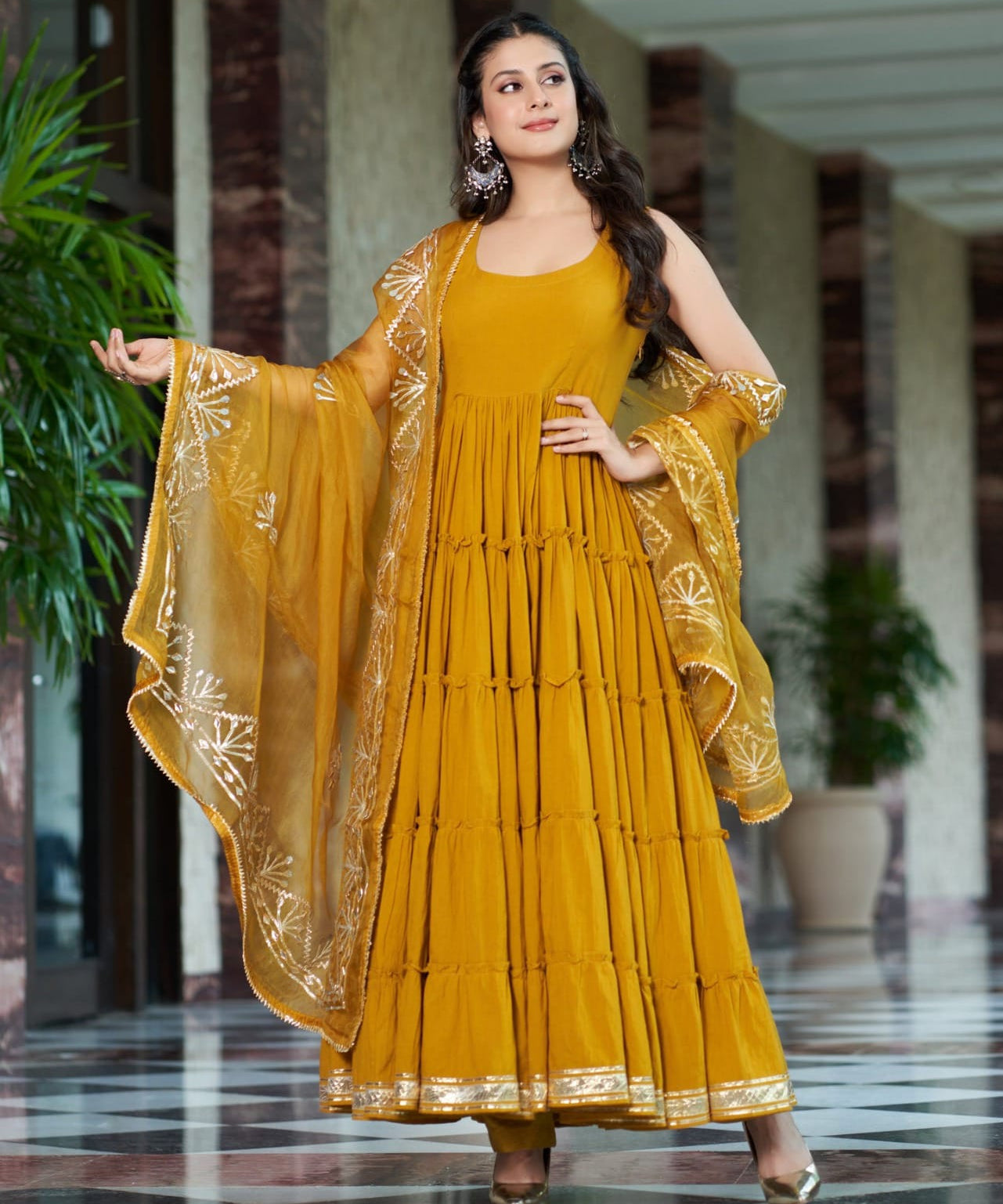 Lavish Ruffle Georgette Gown