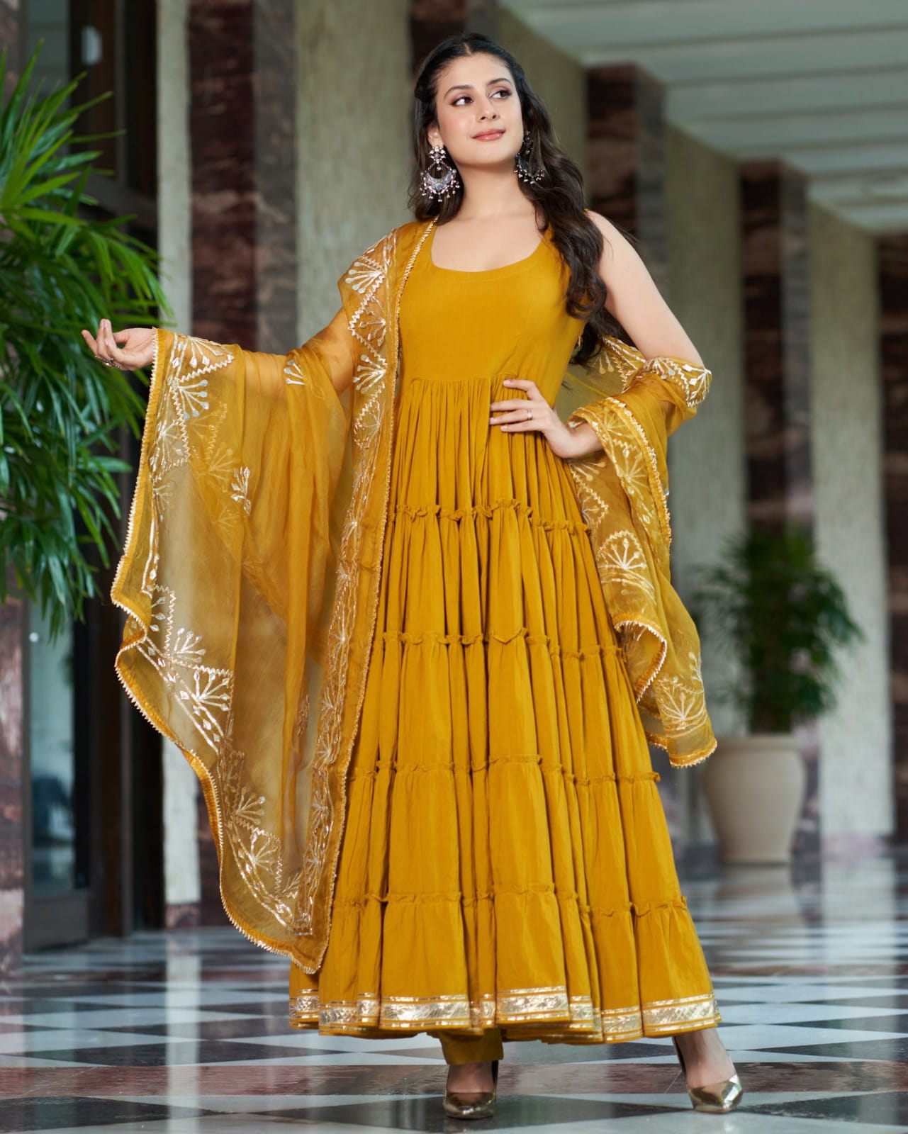 Lavish Ruffle Georgette Gown