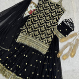 Lavish Embroidered Top Plazzo Set
