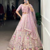 Pastel Premium Embordered Net Lehenga