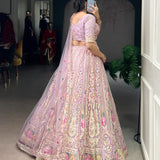 Pastel Premium Embordered Net Lehenga